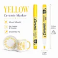 Ceramic paint marker pen for DIY mugs plates, vibrant yellow ink, smooth fiber tip, 12.5cm. - Single Stem / Yellow