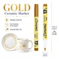 Gold ceramic marker pen with metallic ink for DIY porcelain, mug and cup painting effortlessly. - Single Stem / Gold
