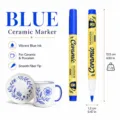 Blue ceramic marker pen for porcelain painting, waterproof DIY craft drawing tool set. - Single Stem / Blue