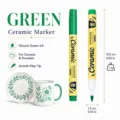 Green ceramic marker pen for porcelain DIY painting, smooth fiber tip with vibrant waterproof ink. - Single Stem / Green
