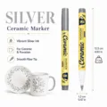 Silver ceramic marker pen for porcelain and glass, waterproof DIY drawing paint pen with fine tip. - Single Stem / Silver
