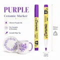 Purple ceramic marker pen for DIY porcelain mug painting with vibrant waterproof ink. - Single Stem / Purple