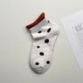 Estilo coreano colegio onda punto calcetines cortos dulce rollo puño calcetines algodón - Talla única / Blanco Roto
