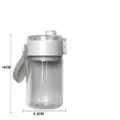 Bottiglia d'acqua in plastica portatile con coperchio e manico, bicchiere trasparente. - Tazza Standard / Bianco 350ml