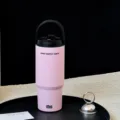 Grande bicchiere termico rosa 700ml con manico acciaio inossidabile per viaggi e outdoor - Tazza Singola / Rosa 700 ml