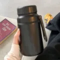 Grande capacita borraccia termica in acciaio inossidabile, design nero opaco portatile. - 1000ML / Nero
