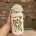Süße Kinder Edelstahl Thermosflasche mit Strohhalm, niedliches Cartoon Design Trinkbecher. - Einzelbecher / Erdbeer Hund