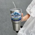 bicchierino termico in acciaio inox da 900ml con cannuccia grande capacita tazza da viaggio - Solo Coppa / Colore Acciaio 900ML con Cannuccia