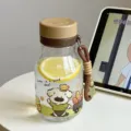 Cute plastic water bottle with straw and strap, aesthetic portable cup for girls daily use. - Single Cup (With Portable Strap) / Cocoa Brown