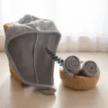 Bambuskohle Faser verdickte schnelltrocknende Haartrocknungskappe weiches Handtuch für Frauen. - Grau / 65cm*25cm