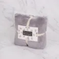 Graues Mikrofaser Gesichtstuch verdickt weich saugfähig mit Banderole Verpackung - 75cm*35cm / Grau