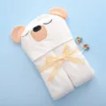 Serviette de bain à capuche bébé en fibre de bambou ours mignon nouveau-né variante. - Chien à Oreilles Rondes