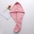 Pink microfiber quick drying hair towel cap thick absorbent bath head wrap for women - 65cm*25cm / Pink
