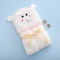 Serviette de bain bebe capuche agneau blanc variante douce fibre bambou nouveau-ne couverture - Singe