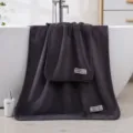 Dunkelgraues Korallenfleece Handtuch und Badetuch Set, verdickte weiche Badewäsche Option. - 35x75cm / Grau