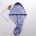 Microfiber dry hair cap thick absorbent hair drying towel purple quick dry bath wrap for women - 65cm*25cm / Blue
