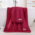 Korallenfleece Handtuch Badetuch Set dick dunkelrot haushalt bad absorbierend weich komfortabel - 35x75cm / Rot