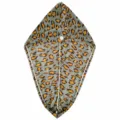 Coral fleece leopard print dry hair cap, super absorbent shower head wrap towel. - Single-layer Green