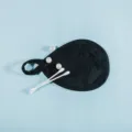 Dischetto struccante nero a goccia con cinturino morbido puff detergente per il viso - 8.5*12cm / Nero