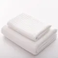 White waffle weave bath towel set, soft, highly absorbent and quick drying for daily use. - 70*140 / White
