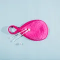Tampone struccante rosa a goccia lavabile asciugamano per pulizia viso morbido strumento bellezza - 8.5*12cm / Rosso rosa