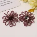 Perlen hohle Blume DIY Zubehör, französische lila handgemachte Floral charms für Schmuck. - Violett
