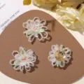 Beaded flower DIY accessories detail, transparent glass beads charm for earrings hairpins shoes. - Flower Style (1 Piece)