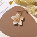 New Chinese style pearlescent crystal flower patch DIY accessories for earrings and hair clips - Star Five-Petal Style (Champagne Core)