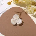 Pearlescent crystal flower patch DIY accessory for gentle style hair clips and earrings. - Three-Petal Style (Transparent Core)