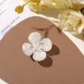 Exquisite pearlescent crystal flower DIY patch for elegant handmade jewelry and hair accessories. - Large Four-Petal Style (Transparent Core)