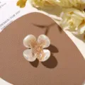 Pearl crystal flower patch detail, elegant design, perfect for diy earrings, hair accessories. - Large Four-Petal Style (Champagne Core)
