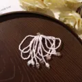 Handmade pink beaded tassel DIY jewelry accessory with pearls and crystal rhinestones - 1 Piece/Pack / Pink