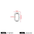 Roestvrij Staal Ovale Veerring Sluiting Zilver DIY Sieraden Accessoires 15.5x9mm - Vierkante Draad Ovale Veergesp / 2.2x9x15.5mm / Staalkleur