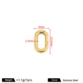 Roestvrijstalen ovale veerring sluiting voor DIY sieraden maken, duurzame ketting connector. - Vierkante Draad Ovale Veergesp / 2.2x9x15.5mm / 18K Verguld