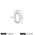 Gepolijste ovale veerring connector van roestvrij staal voor DIY sieraden maken. - Vierkante Draad Ovale Veergesp / 2.8x10.2x18.2mm / Staalkleur