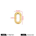 Gepolijste ovale veergesp roestvrij staal DIY sieraden connector 18.2x10.2mm 1.9g - Vierkante Draad Ovale Veergesp / 2.8x10.2x18.2mm / 18K Verguld