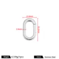 Stainless steel oval spring gate ring clasp for DIY jewelry making necklace bracelet findings. - Square Wire Oval Spring Clasp / 2.8x12.8x22.3mm / Steel