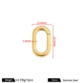 Polished oval spring clasp stainless steel DIY jewelry connector, 12.8x22.3mm, 2.59g each. - Square Wire Oval Spring Clasp / 2.8x12.8x22.3mm / 18K Gold Plated