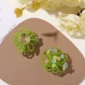 Handmade green beaded flower cluster DIY accessories for hair clips and shoe charms. - Style 40 / 1 Piece