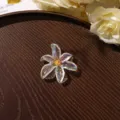 Iridescent clear acrylic flower DIY charm for earrings, hair accessories and jewelry making. - Size 8 / 1 Piece