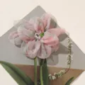 Monet tuin verloop strass bloem broche DIY kleding accessoires stuk voor stuk - Verloop Roze Groene Bloem / Roze en Groen