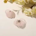 Detailed view of pink mesh flower DIY accessory with crystal center for earrings or hair crafts. - One Piece / Lotus root pink