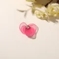 Pink mesh flower DIY accessory detail showing multi-layer translucent petals and crystal center. - One Piece / Rose Red