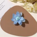 Handmade blue flower DIY charm accessory for earrings, brooches, hair clips and vacation style. - No.3 Resort Flower Style (A90-4-38) / 1 Piece/Pack / Sea Salt Blue