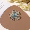 Handmade blue beaded flower DIY accessory detail close up view for stunning jewelry design - No.10 Sea Blue Bead Flower (A74-2-1-3) / 1 Piece / Sea Salt Blue