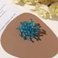 Blue beaded flower detail shot, perfect for DIY handmade earrings, brooches, or hair accessories. - No.14 3D Flower Style (A86-5-20-26) / 1 Piece / Sea Salt Blue