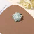 Close-up detail of handmade beaded flower accessory in summer sea salt blue and white tones. - No.15 Multi-layer Flower Style (A90-5-7-13) / 1 Piece / Sea Salt Blue