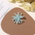 Handmade light blue beaded flower DIY jewelry accessory brooch hair clip clothing patch detail. - No.16 Exquisite Star Style (A90-4-30-34) / 1 Piece / Sea Salt Blue