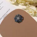 Blue crystal beaded flower brooch detail, handmade DIY accessory for vacation style. - No.40 Flower Cluster Style (A08-7-1-7) / 1 Piece / Sea Salt Blue