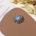 Handmade blue beaded flower brooch accessory, perfect for DIY jewelry, island vacation style. - No.42 Layered Flower Cluster Style (A46-2-29-32) / 1 Piece / Sea Salt Blue